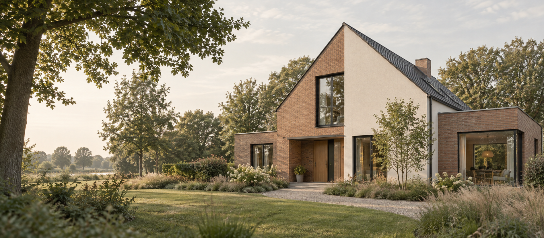 Zeitgemäßes Wohnhaus in norddeutscher Landschaft